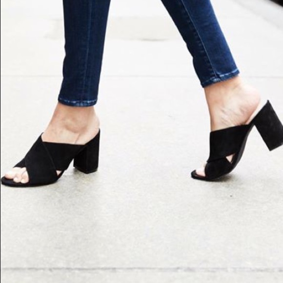slide block heel sandals